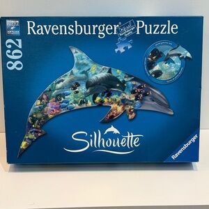 Ravensburger Blue Dolphin Silhouette Puzzle 862 pieces
